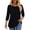 D-Black, variant on Women Tunic Tops Summer 3/4 Length Sleeve Blouses Casual Crewneck Shirt Pleated Loose Tops