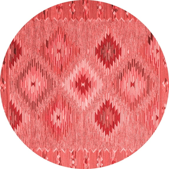 Ahgly Company Indoor Round Southwestern Red Country Area Rugs, 5' Round