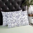 thumbnail image 4 of Haze Blue Flower Throw Pillow Cover 20 x 36 Inch Decorative Pillow Cover Vintage Farmhouse Boho Leaf Plant Lumbar Pillowcase Seasonal Rectangle Cushion Case for Couch Sofa Bed Living Room, 4 of 7