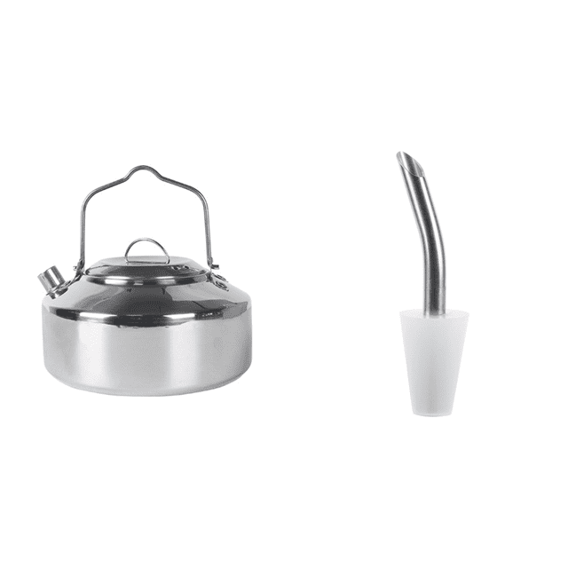 Camping Kettle Mini 1L Portable Tapot Mochilado de hambre de caminata Silver Silver