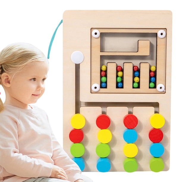 MXTIMWAN Laberinto Magnético De Madera – Colores Y Números – Juguete Montessori Para Niños 3-5 Años