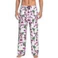 thumbnail image 2 of Kdxio Orchids Flowers Print Men's Sleep Pajama Pant Lounge Pants with Pockets, 2 of 8