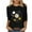 Black Tops for Women_P, variant on CYMMPU Business Work Blouses Fashion Tunic Tops Floral Printed 3/4 Length Sleeve Basic Tees Summer Fall Vintage Shirts Crewneck 2025 Clothes for Women Black M