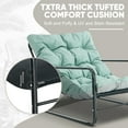 thumbnail image 4 of HomeMiYN Patio Outdoor Lounge Chair,Oversized Comfy Sling Recliner Chair,Support 500lbs with Extra Thick Puffy Cushion,Modern Outside Furniture Set for Backyard,Garden,Porch,Poolside,Teal Blue/Grey, 4 of 9