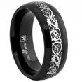 thumbnail image 1 of Dome Stainless Steel Black Men's Ring Band With Celtic Dragon Inlaid Design, 8mm Comfort Fit,, 1 of 1