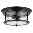 thumbnail image 6 of JONATHAN Y Lauren 13.25" 2-Light Metal/Glass LED Flush Mount, Black, JYL7446D, 6 of 9