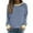 Blue, variant on Womens Plus Size Sweatshirt Color Block Crew Neck Pullover Tops Long Sleeve Striped Print Casual Shirt Blue 2X