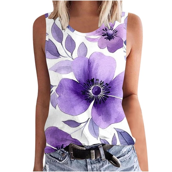 Cilsoka Womens Summer Tops Trendy V Neck Tank Tops Tie Dye Sleeveless Cute Printed Loose Fit, Graphic Tank Tops for Women Funny
