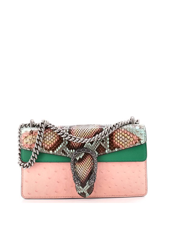 Pre-Owned Dionysus Bag Python with Ostrich and Leather Small By Rebag