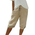 thumbnail image 2 of Cyglowse Womens Capris for Summer Petite Length Ladies Pedal Pushers Plus Size Capris Pull On Sweats Pajama Cropped Pants W/Pocket, 2 of 8
