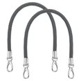 thumbnail image 1 of Uxcell 2 Pcs Correa de bolso trenzada, 55cm 21.7" Correa de bolso de cuero PU para reemplazo de mango de bolso para fabricación de bricolaje de bolso de axila, Gris oscuro (Hebilla blanca plateada), 1 of 7