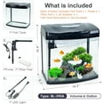 3 Gallon Glass Aquarium Starter Kit with FlipTop Feeding Port for