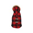thumbnail image 3 of Holiday Time Dog Clothes: Hooded Jacket for Fall & Winter, Red & Black Buffalo Plaid, Size XS-XL, 3 of 8