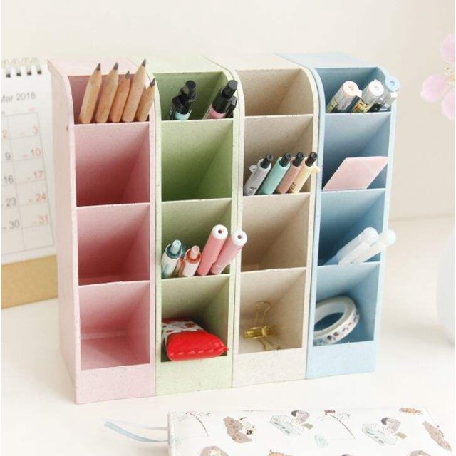 Organizadores de lápices informáticos para suministros de oficina, maquillaje, papelería, contenedores de almacenamiento, paletas de organización para niños y adultos, 4