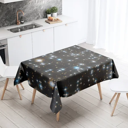 

Night Starry Sky Universe Pattern Printed Home Rectangular Kitchen Dustproof Tablecloth Holiday Party Dinner ration Cloth