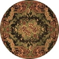 thumbnail image 1 of Ahgly Company Indoor Round Medallion Brown French Area Rugs, 3' Round, 1 of 4