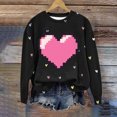 thumbnail image 2 of Valentines Day Womens Cute Heart Sweatshirts Oversized Hooded Sweater Crewneck Pullover Top Clothes, 2 of 4