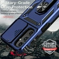 thumbnail image 4 of for Samsung Galaxy A14 5G Case with Slide Camera Cover HD Screen Protector [Military Grade 16ft. Drop Tested] Magnetic Ring Holder Kickstand Protective Phone Case for Samsung Galaxy A14 5G, Navy Blue, 4 of 8