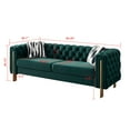 thumbnail image 2 of 84.25 Inch Oversized Velvet Sofa for Living Room,Long Upholstered Velvet Sofa Couch with High Armrest and Metal Legs Decor Furniture,3-Seater Loveseat for Bedroom, Office,Green, 2 of 9
