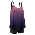 thumbnail image 4 of Plus Size Tankini Swimsuits for Women Two Piece Bathing Suits Tummy Control Long Torso Tank Tops with Boyshorts, 4 of 7