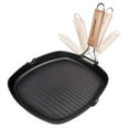 thumbnail image 3 of MasterPan Non-Stick Grill Pan Wooden, 11", Folding Handles, 3 of 11