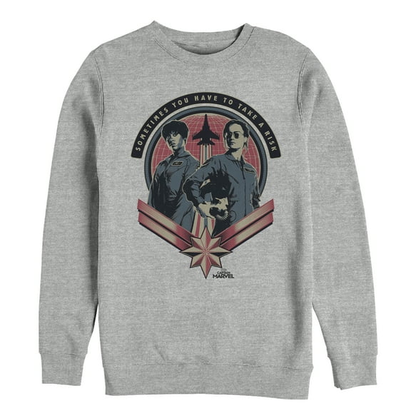 Men's Marvel Captain Marvel Flight Partners Sweatshirt Athletic Heather X Large