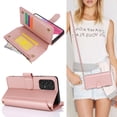 thumbnail image 3 of for Samsung Galaxy A53 5G Crossbody Case, RFID Blocking for Galaxy A53 5G Case Wallet with Card Holder, Fashion PU Leather Magnetic Flip Zipper Wrist Strap Lanyard Phone Case, Rosegold, 3 of 11