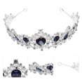 thumbnail image 3 of Miangastore Couronne Baroque de Mariée Rétro Coiffe de Mariage Accessoires de Cheveux pour Femmes (Bleu et Argent), 3 of 8