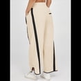 thumbnail image 4 of Pantalones Deportivos Holgados de Pierna para Mujer, Informales, con Cordón Ajustable y Cintura Elástica, en Colores Contrastantes, Estilo Y2K. Crema XL, 4 of 7