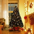 thumbnail image 2 of Ktaxon Black Christmas Tree 6ft Artificial Xmas Tree with 250 LEDs,Indoor Holidays Decoration,8 Modes, 2 of 9