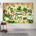 thumbnail image 4 of 10 x 8 ft St. Patrick's Day Backdrop Decoration, St. Patrick's Day Supplies, Retro Green Lucky Shamrock RaINbow Irish Props Photo Party Background Banner, 4 of 5