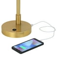 thumbnail image 4 of 360 Lighting Brynn 25 1/2" High Industrial Desk Lamp Dual USB Port Gold Brass Finish Metal White Cone Shade Home Office Charging, 4 of 10