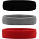 thumbnail image 1 of Diadema Deportiva para Hombre y Mujer Diadema de Algodón Elástica Antideslizante para Deportes, Negro/Gris/Rojo (3uds), 1 of 5