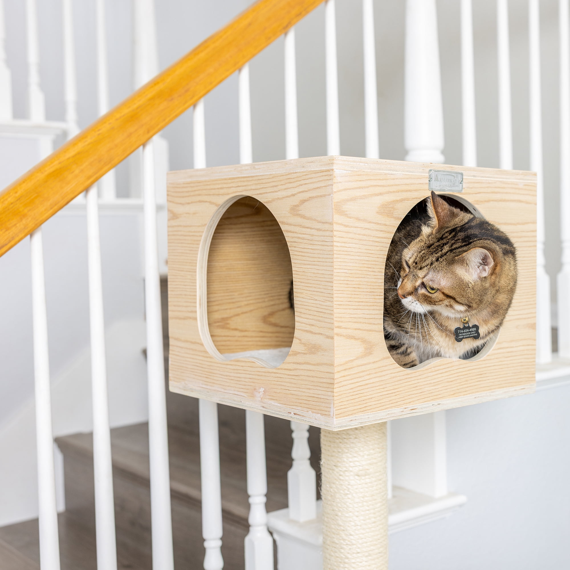 Armarkat 69-in Cat Tree & Condo Scratching Post Tower, Wood