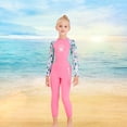 thumbnail image 2 of jinwen Combinaison de Plongée à Manches Longues pour Filles, Chaude pour le Snorkeling et le Surf, Rose TG, 2 of 8