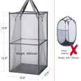 thumbnail image 4 of Honoma Bolsas Para La Colada, Cesta Con Asas, Portátil Y Plegable, Cesta De Malla Para Ropa Sucia, Plegable Para Lavado, Almacenamiento, Habitación De Niños, Dormitorio O Viaje (Doble Capa Negra), 4 of 5