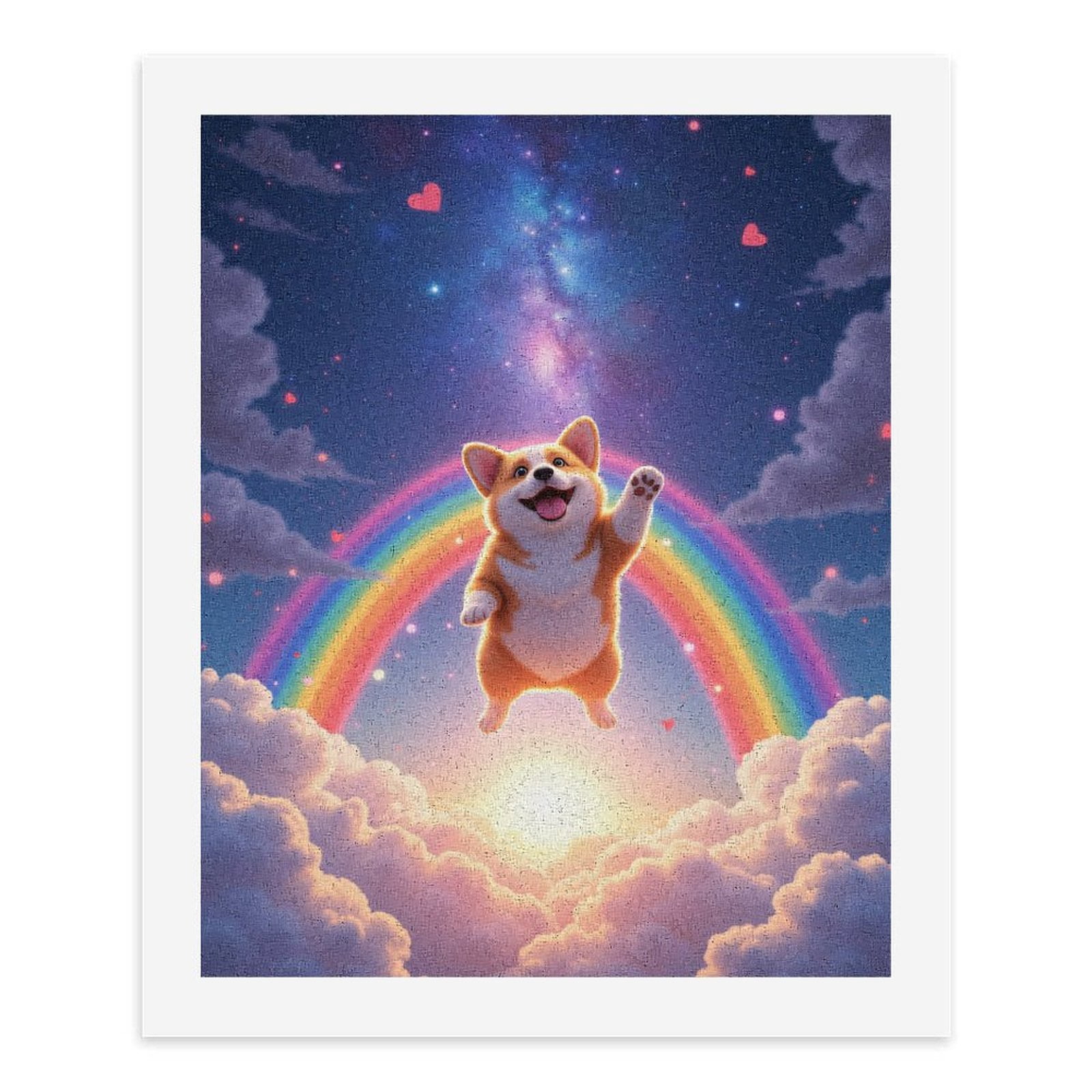 Paint By Numbers Kit for Adults Beginner - DIY Flying Dog Rainbow Sunset Journey Canvas Painting Kits for Adults, Frameless Paint By Number for Adults for Home Wall Decor 16x20 Inch