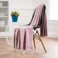 thumbnail image 2 of Chanasya Chenille Chateau Luxurious Knit Throw Blanket with Woven Boarder - Super Soft and Classy Subtle Shimmer for Home Decor, Sofa, Chair, Living Room, and Bedroom (50x65 Inches) Blush, 2 of 3