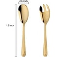 thumbnail image 5 of Large Salad Servers Set 12" Long Serving Spoon Fork 18/10 Stainless Steel - Rainbow, 5 of 8