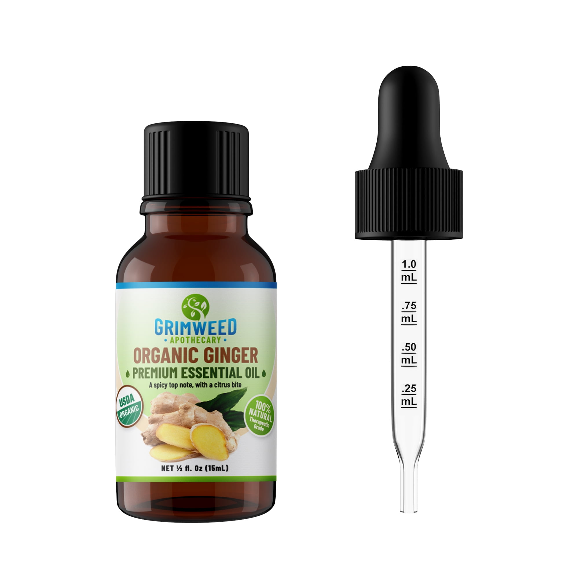 Organic Ginger Essential Oil Spicy, Citrusy Scent, Steam Distilled