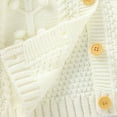 thumbnail image 5 of LFEOOST Newborn Infant Babys Cardigan Jacket Long Sleeve Round Neck Single Breasted Knitted Sweater Coat, 90, White, 5 of 9