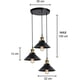 thumbnail image 3 of Lámpara colgante de 3 luces, estilo vintage, E27, máx. 60 W, 220 mm de diámetro, cable ajustable para cafetería, cocina, decoración de restaurantes, candelabro industrial retro, 3 of 6