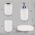 thumbnail image 2 of 4Pc Bathroom Accessories Set, Plastic Soap Dispenser and Toothbrush Holder Set, Soap Dish and Mouthwash Cup, Boho Bathroom Decor, White Bathroom Set, 2 of 6
