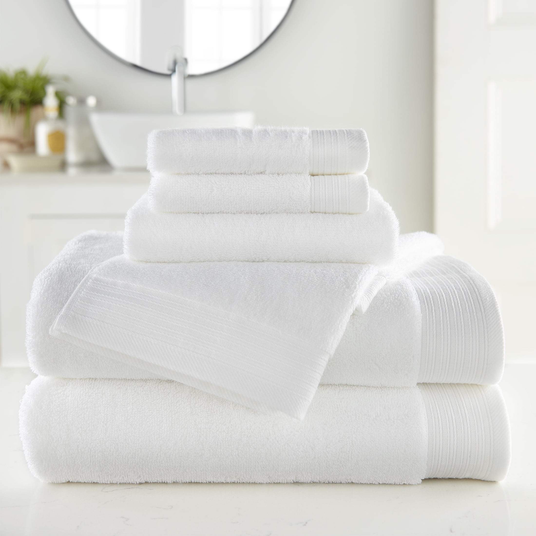Hotel Style 100% Organic Cotton Luxury 6-Piece Towel Set, Arctic White