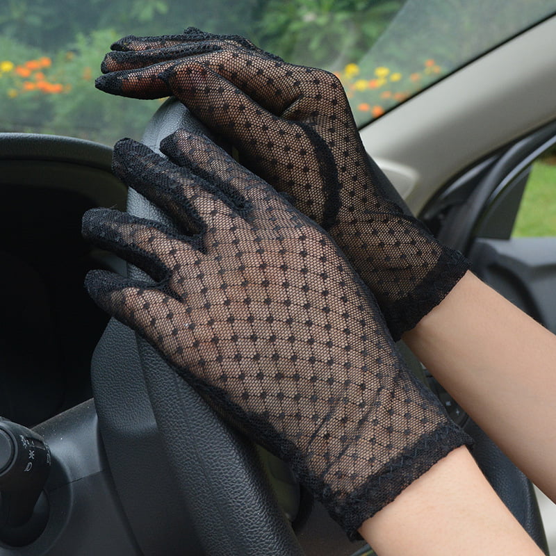 Black Temptation Mens Sunscreen Cycling Driving Gloves Summer UV Protection 