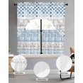 thumbnail image 2 of Blue Plaid Farmhouse Swag Curtains for Living Room/Bedroom Windows, Watercolor Cute Country Pigs Checkered Kitchen Curtains and Valances Set 36 Inch Length, Swags Valance Curtain Panels, 2 of 5