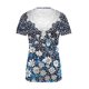 thumbnail image 4 of V Cuello Manga Corta Tops para las Mujeres de Verano Regular Ajuste Botón Blusa, Mujeres de Verano Tops Cuello V Suave Poliéster Casual Tee, Ligero Transpirable Primavera de Uso Diario, 4 of 5