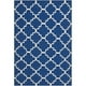 Safavieh Dhurries 5' X 8' Tapis de Laine Tissé à la Main en Bleu Foncé – image 1 sur 4