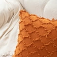 thumbnail image 3 of UlikTree Linen Throw Pillow Covers 2 Pack - Cushion Cover for Sofa Couch Decorative Square Pillowcase, Solid Modern Style Accent Pillows Covers with Zipper 12x20 Inches Orange, 3 of 7