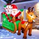 thumbnail image 1 of Papá Noel inflable navideño KUCHERI en trineo de 2,2 m con muñeco de nieve y reno, 1 of 6